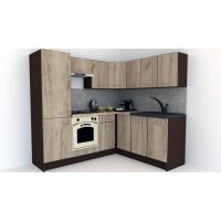Bucatarie de Colt GENA NEW 7 DR. 180-210, Cu Corp de Cuptor, Wenge / Decor K002